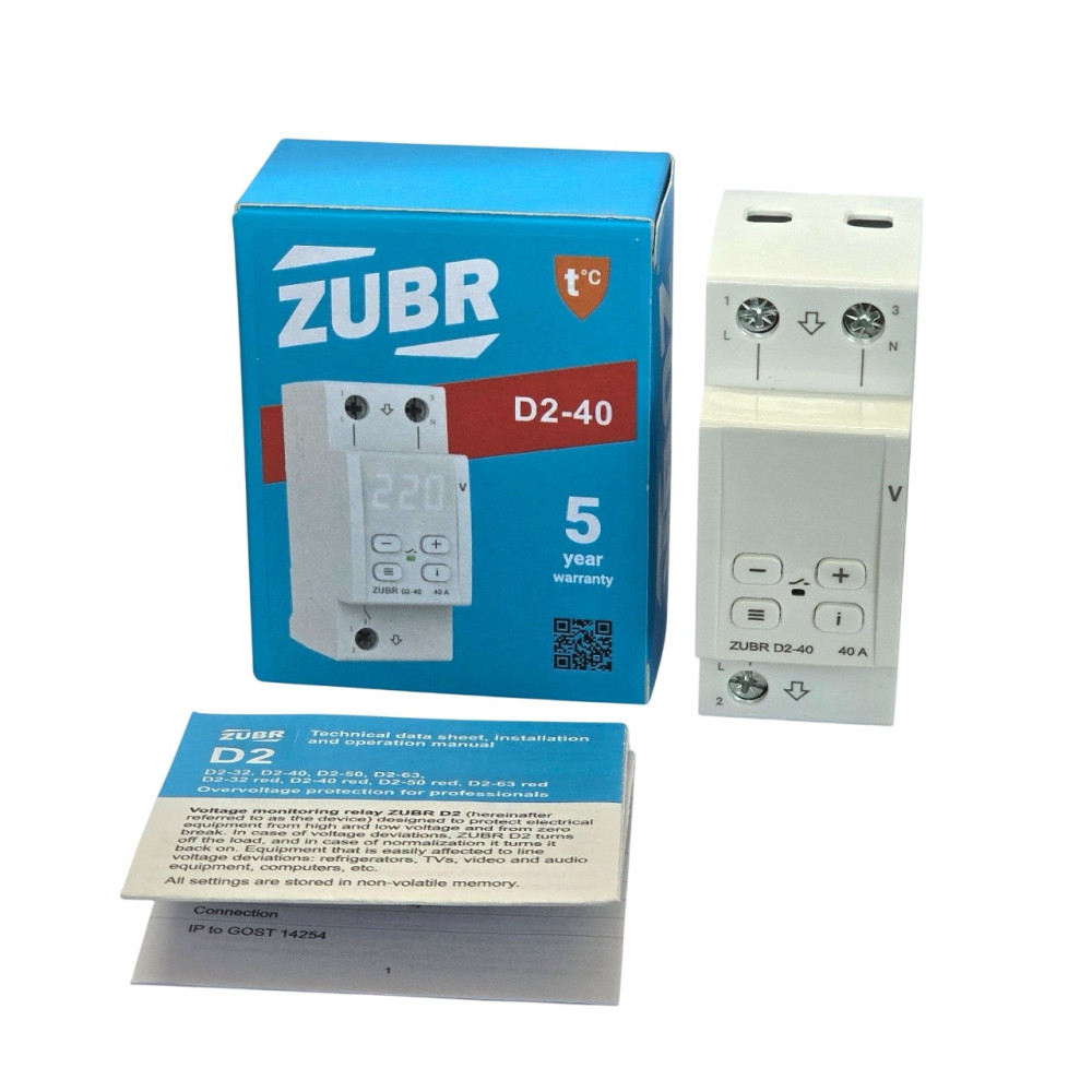 Przekaźnik napięciowy ZUBR D2-40 40A