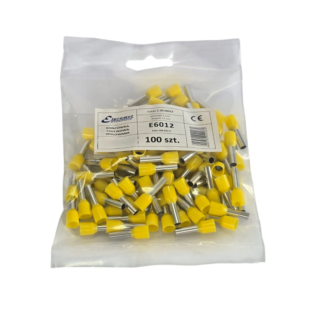 Końcówka tulejkowa 6/12 (100szt.) żółta "PD" E6012 C.20.06012