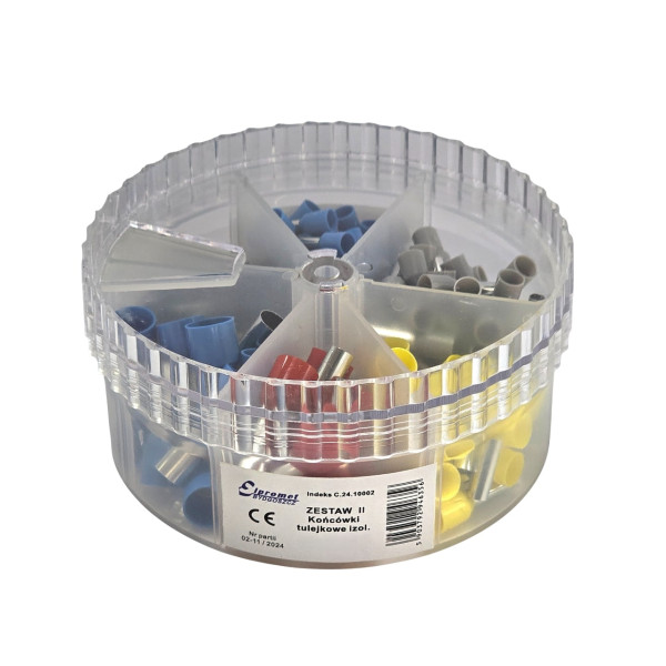 ZESTAW II Końcówki tulejk. izol. 1,5/2,5/4,0/6,0/10/16 "PD" C.24.10002