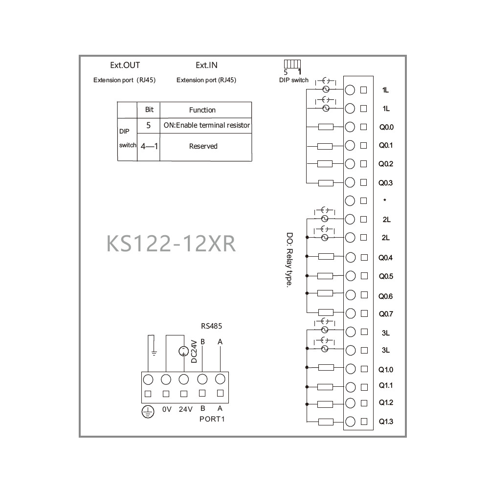 Moduł KS122-12XR 12 wyść przekaźnik, Modbus RTU