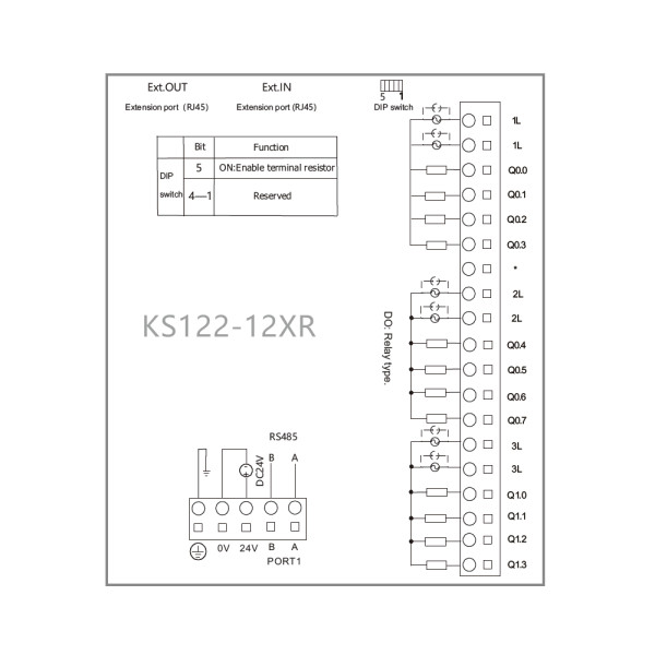 Moduł KS122-12XR 12 wyść przekaźnik, Modbus RTU