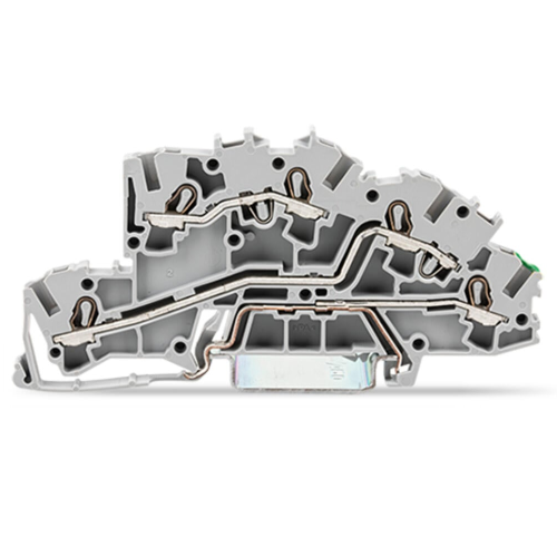 Złączka szynowa 3-pietrowa 2,5mm2 L/L/PE szara 2003-7645