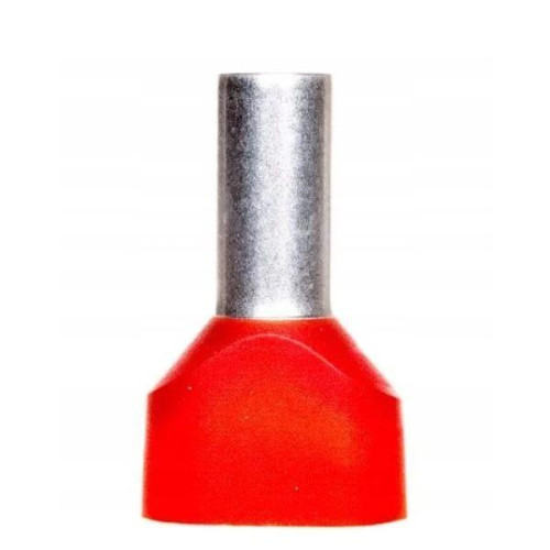 Końcówka tulejkowa 2x10/14 (100szt.) podwójna czerwona TE10-14 C.22.10014