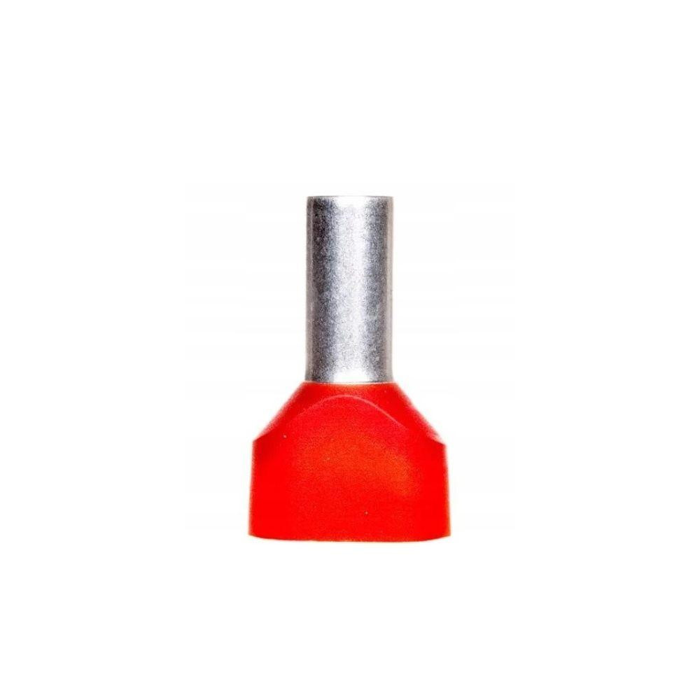 Końcówka tulejkowa 2x10/14 (100szt.) podwójna czerwona TE10-14 C.22.10014