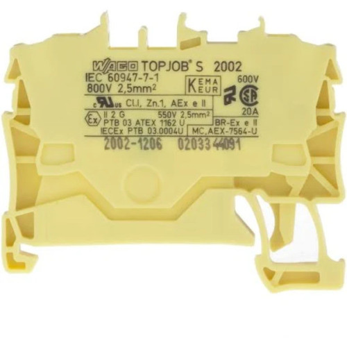 Złączka 2002-1206 ( 2.5 (4) mm2, 2-przewodowa, żółta )