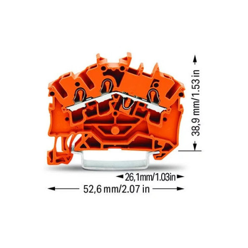 Złączka 2016-6302  3-przewodowa 2,5 mm2, ( pomarańczowa )