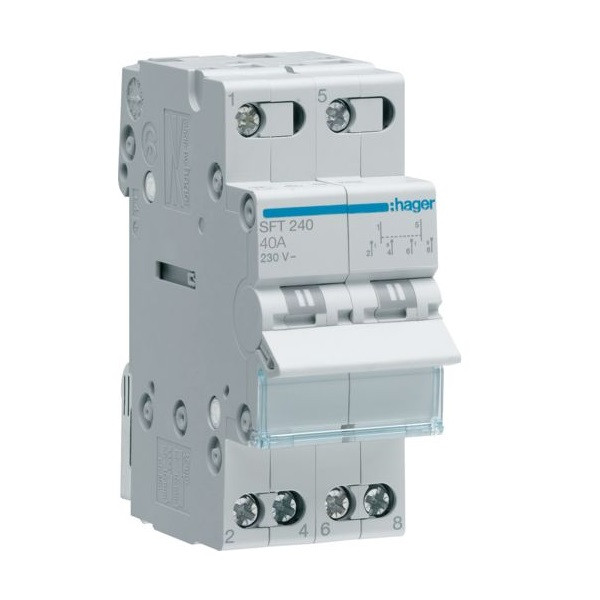 Przełącznik modułowy I-0-II 40A 2P SFT240