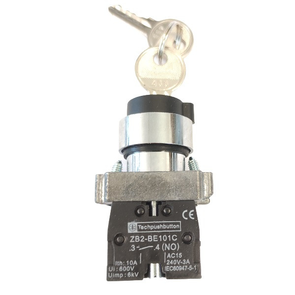Przełącznik F22-XB2-BG53 3-pozycyjny z samopowrotem (I-0-II) z kluczykiem