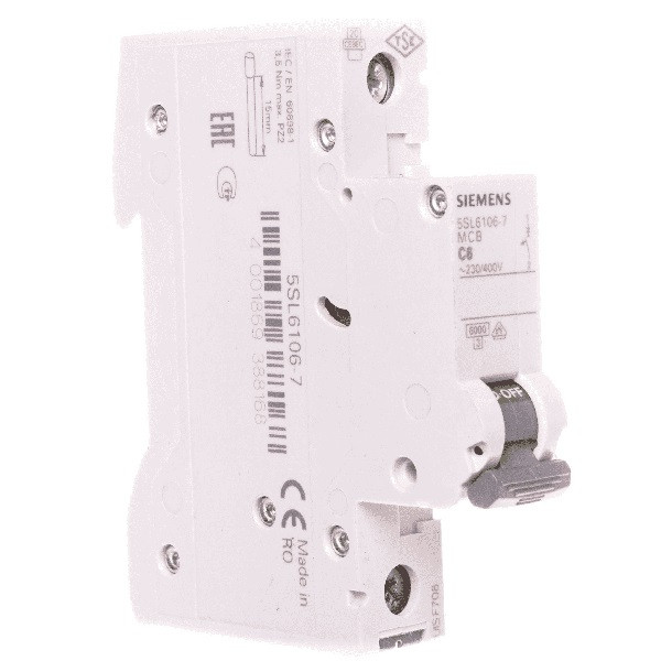 Wyłącznik 5SL6106-7 1P C6 nadmiarowo-prądowy