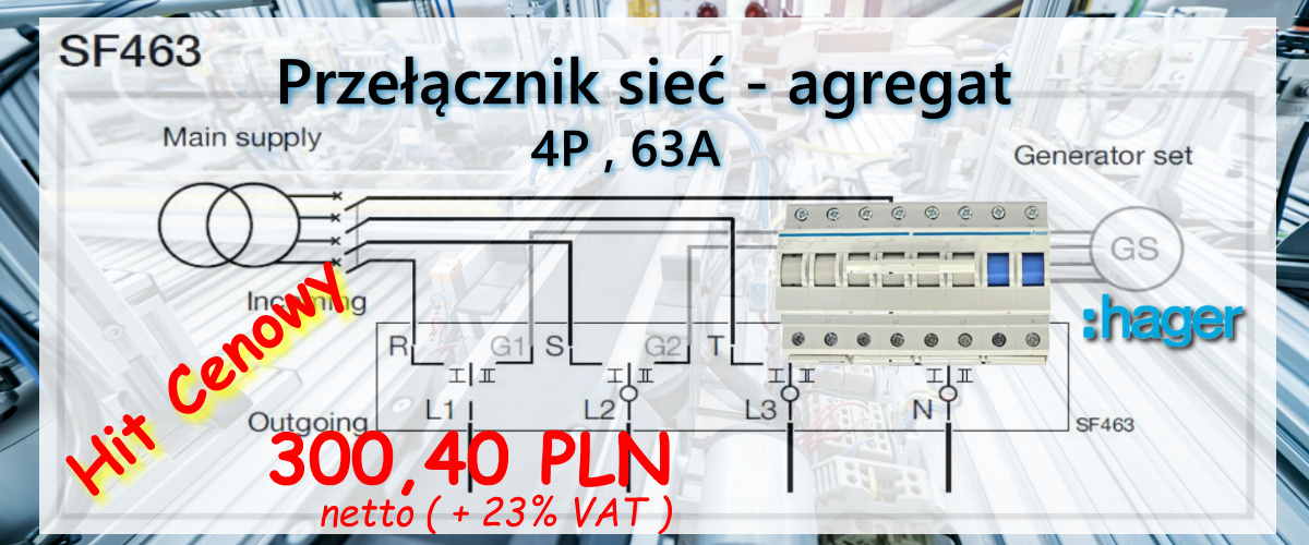 Przełącznik sieć agrerat SF463 4P 63 A