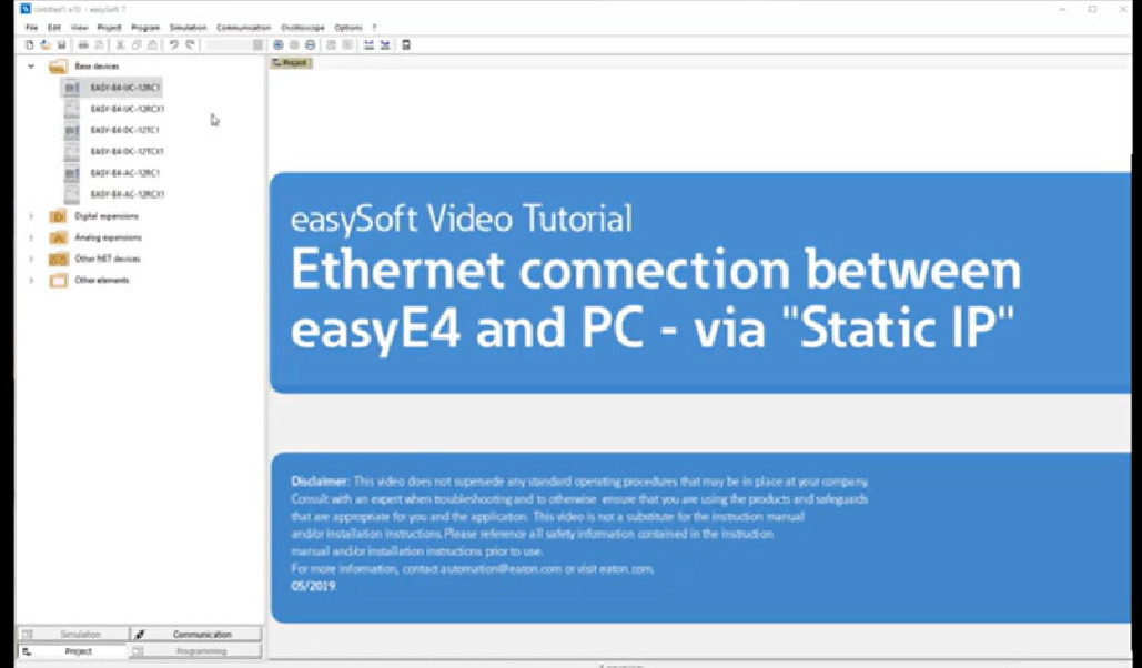 Easy E4 - Połączenie z Ethernetem po stałym IP [EN]