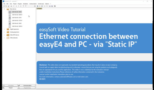 Easy E4 - Połączenie z Ethernetem po stałym IP [EN]