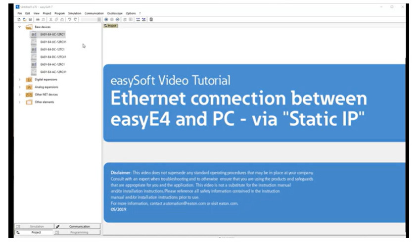 Easy E4 - Połączenie z Ethernetem po stałym IP [EN]