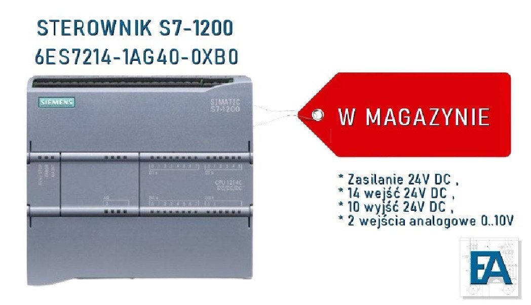 Sterownik S7-1200 6ES7214-1AG40-0XB0 Programuj proste i zawansowane algorytmy logiczne
