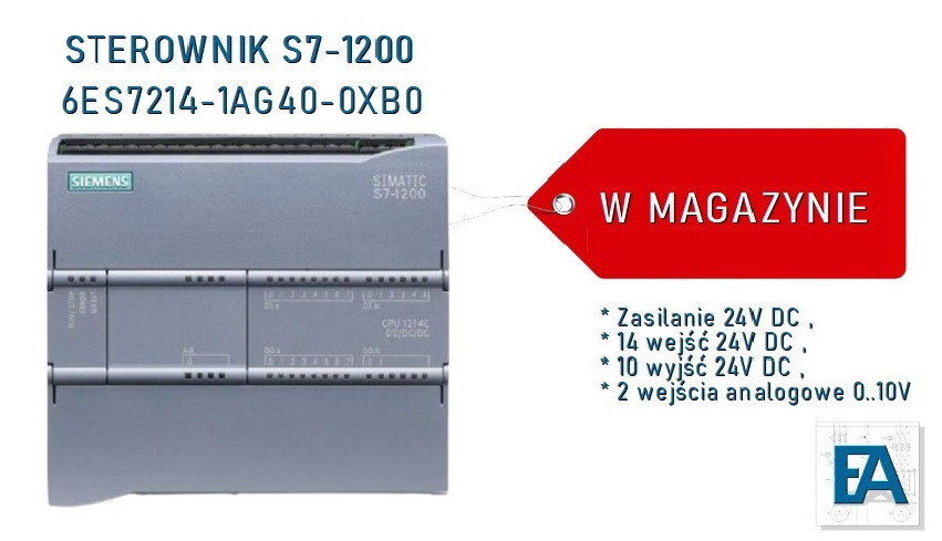 Sterownik S7-1200 6ES7214-1AG40-0XB0 Programuj proste i zawansowane algorytmy logiczne Sterownik S7-1200 6ES7214-1AG40-0XB0 Programuj proste i zawansowane algorytmy logiczne