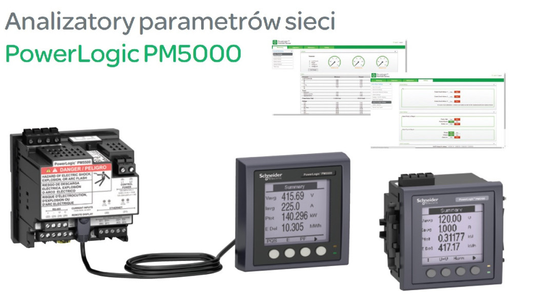 Analizatory parametrów sieci PM5000 Schneider Electric